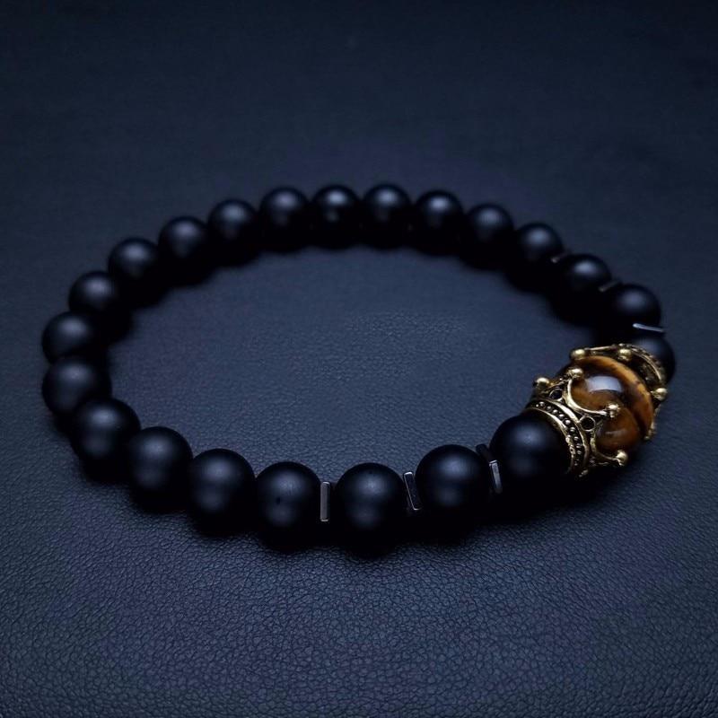 Antique Tiger Eye Beaded Bracelet for Men - Hautefull