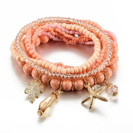 Bohemian Multilayer Starfish Charm Bracelet - Hautefull