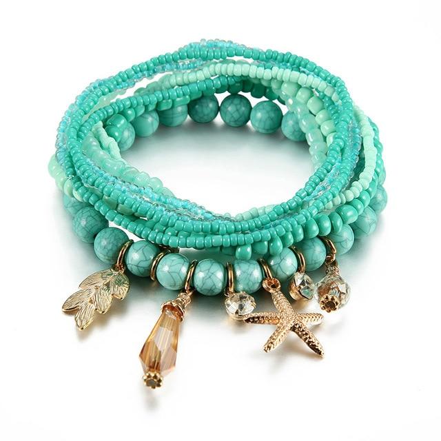 Bohemian Multilayer Starfish Charm Bracelet - Hautefull