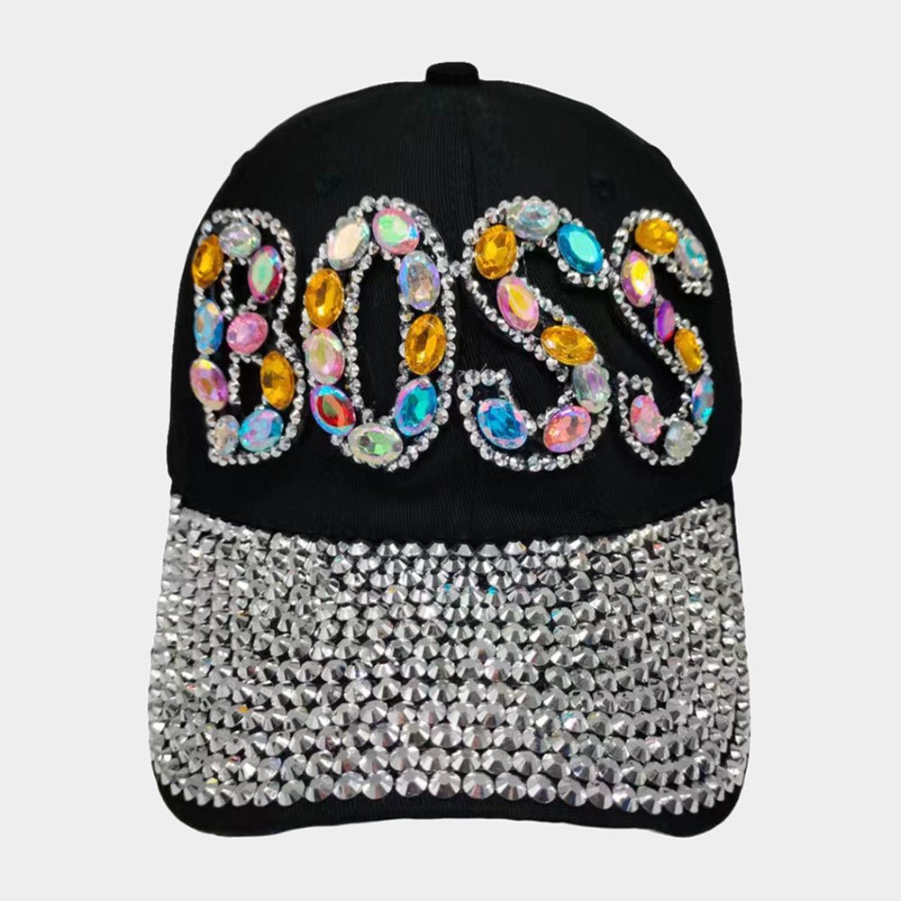 "Boss" Bling Studded Baseball Cap - Hautefull