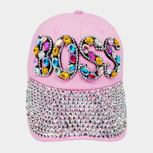 "Boss" Bling Studded Baseball Cap - Hautefull