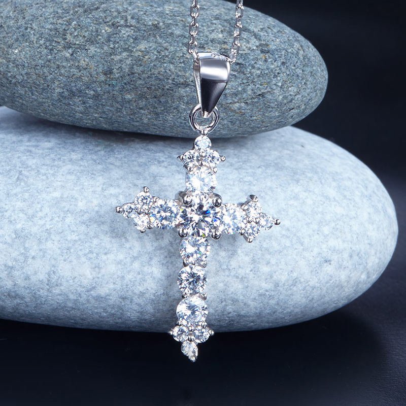 Cross Pendant Necklace Sterling Silver - Hautefull