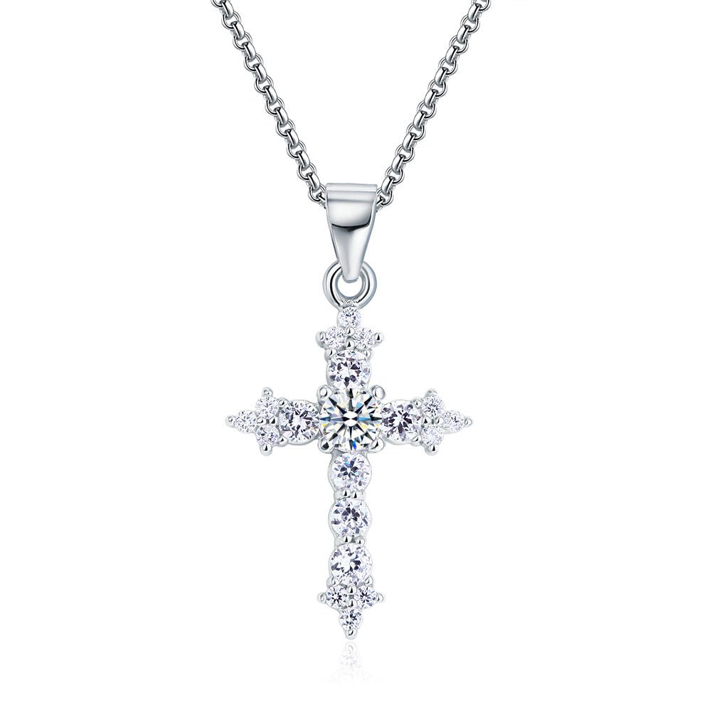 Cross Pendant Necklace Sterling Silver - Hautefull