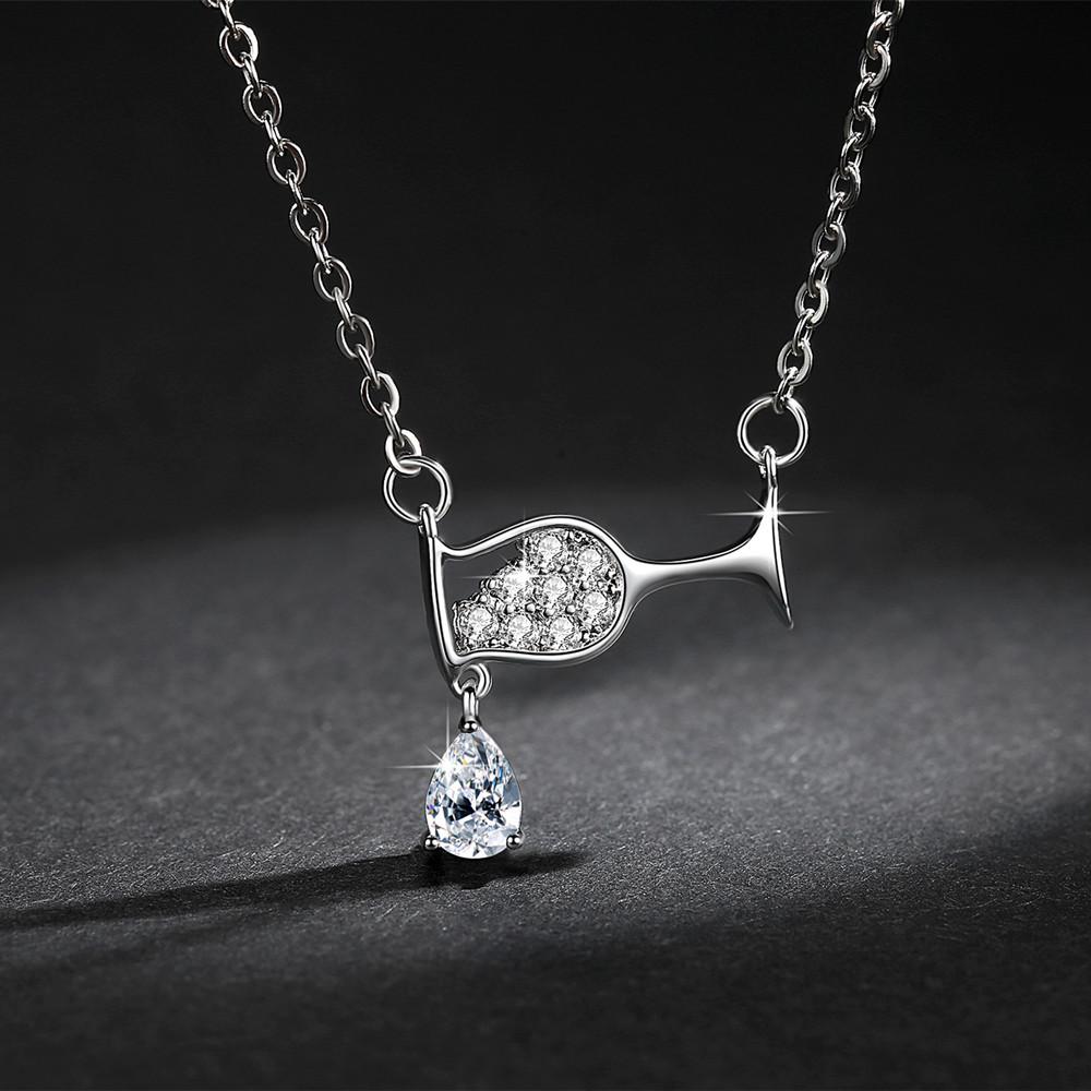 Crystal Wine Drop Pendant Necklace - Hautefull