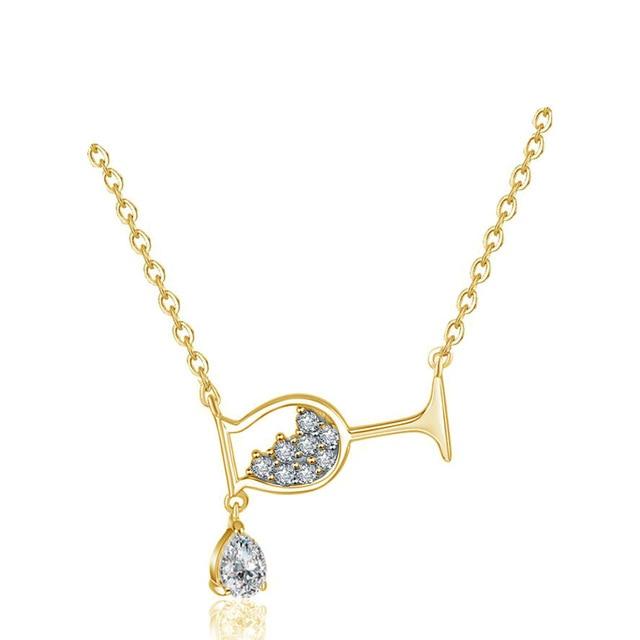 Crystal Wine Drop Pendant Necklace - Hautefull