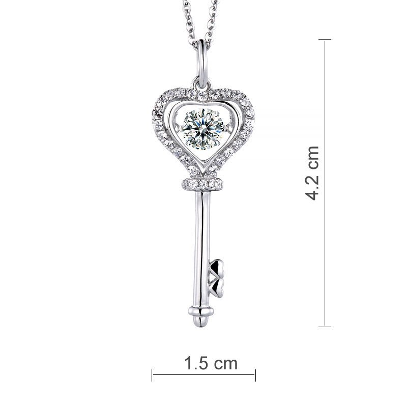 Dancing Moissanite Diamond Key Necklace - Hautefull