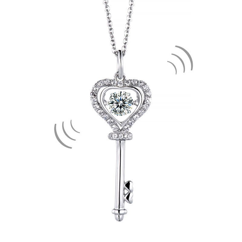 Dancing Moissanite Diamond Key Necklace - Hautefull