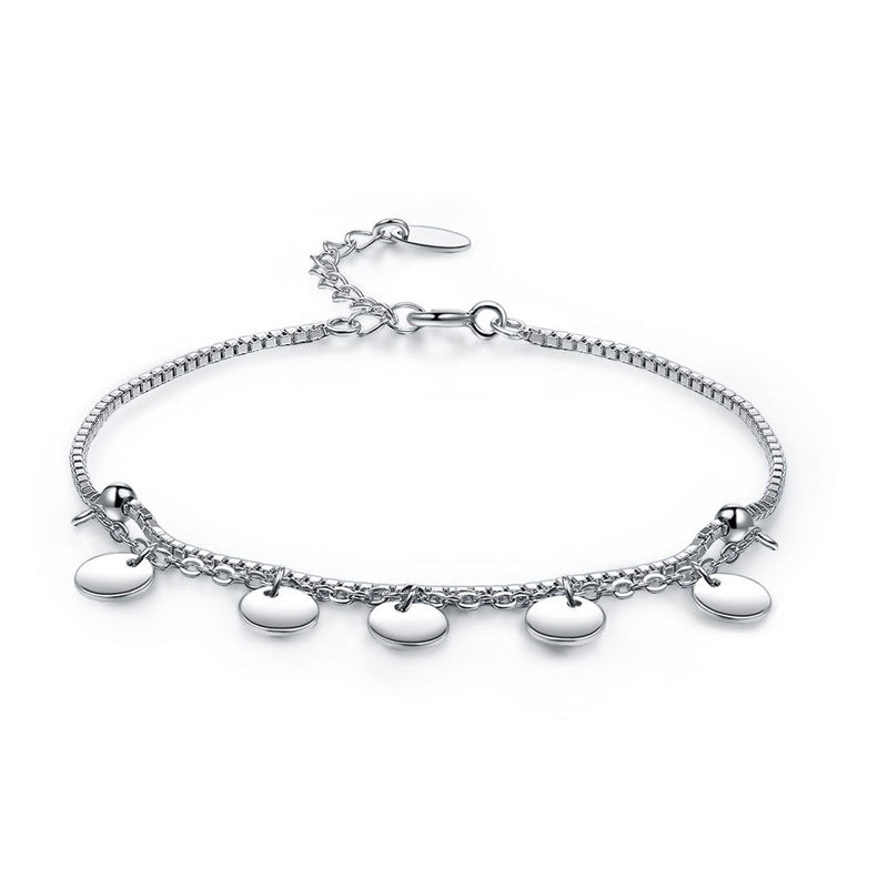 Dangling Charms Sterling Silver Chain Bracelet - Hautefull