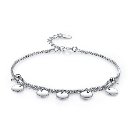 Dangling Charms Sterling Silver Chain Bracelet - Hautefull