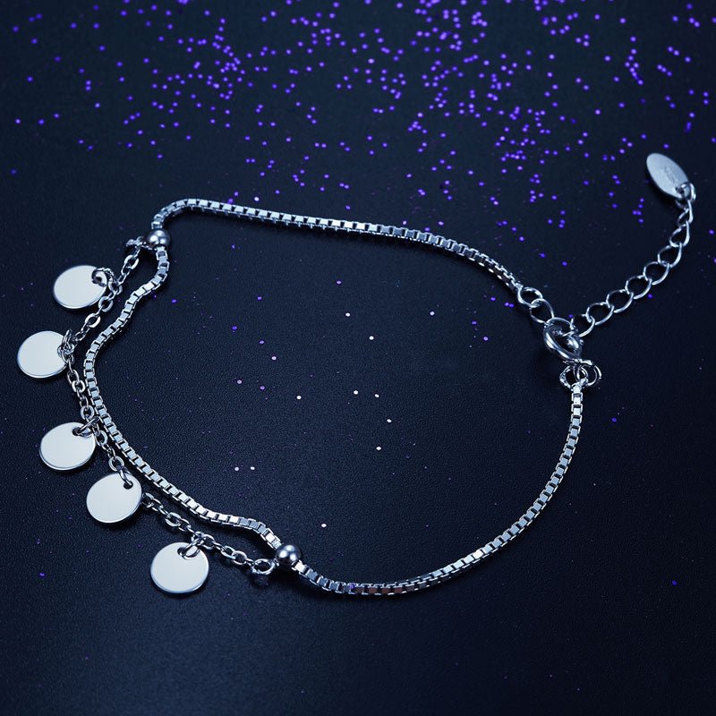 Dangling Charms Sterling Silver Chain Bracelet - Hautefull