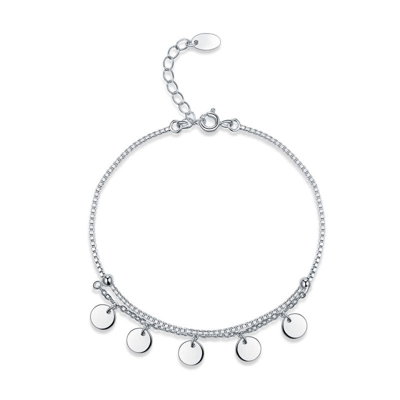 Dangling Charms Sterling Silver Chain Bracelet - Hautefull