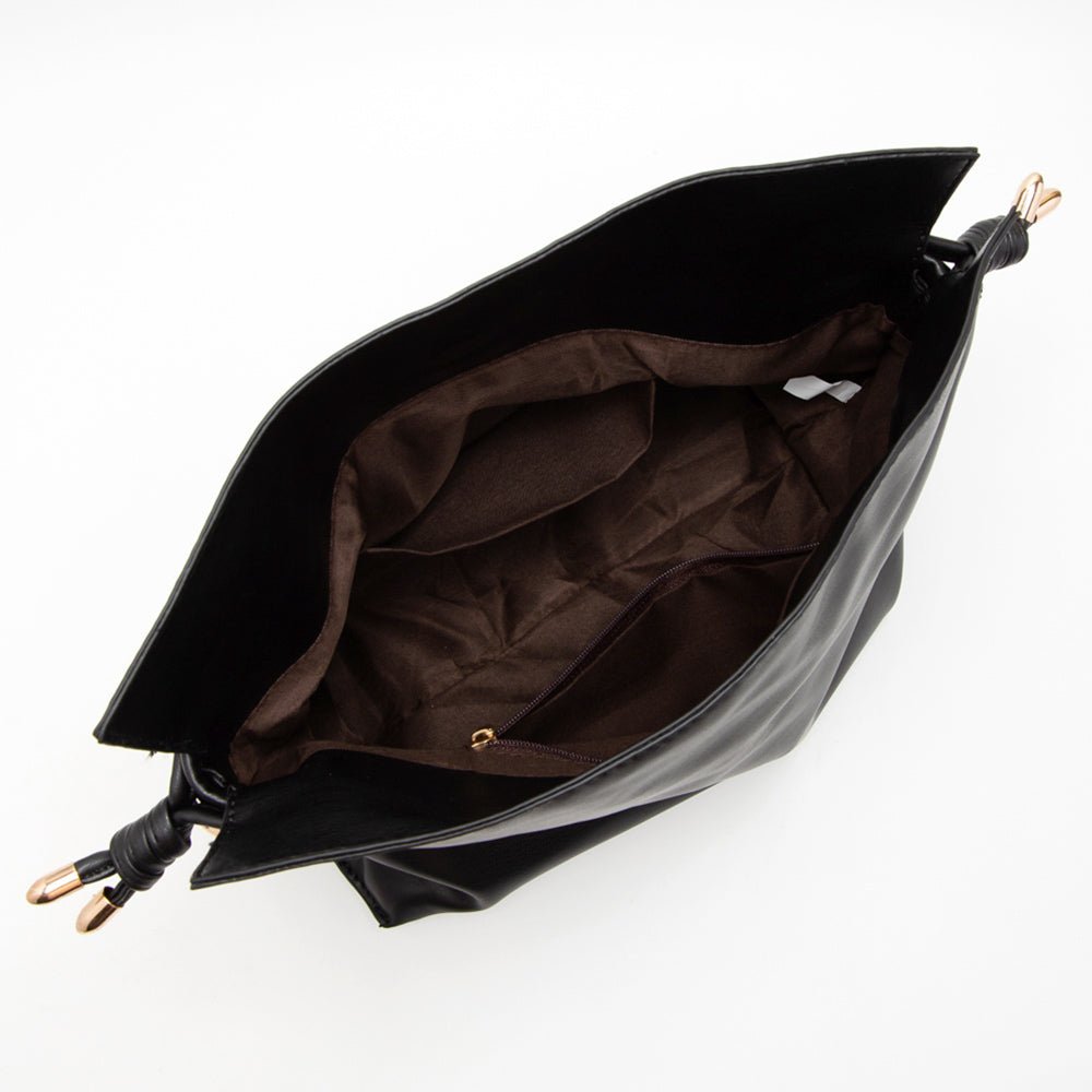 Drawstring Faux Leather Bucket Bag - Hautefull