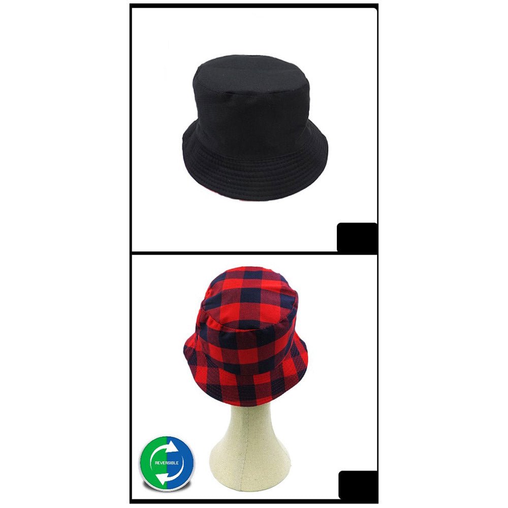 Dual-Sided Check Pattern Bucket Hat - Hautefull