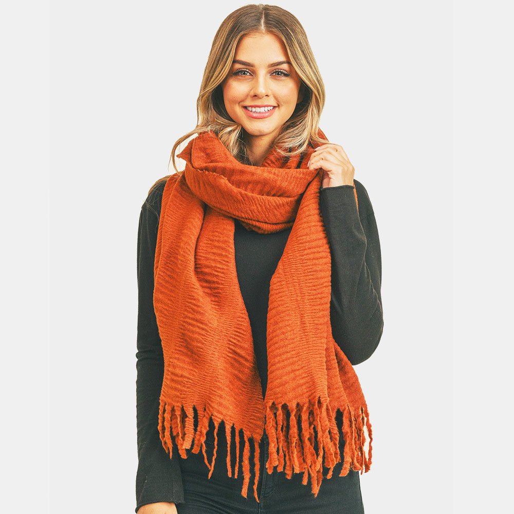 Fringe Fall Scarf Rust - Hautefull