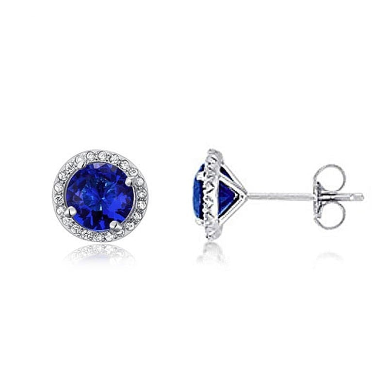 Halo 925 Sterling Silver Stud Earrings - Hautefull