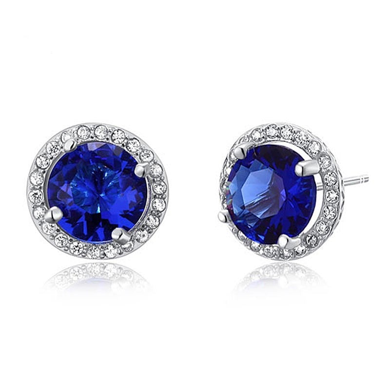 Halo 925 Sterling Silver Stud Earrings - Hautefull