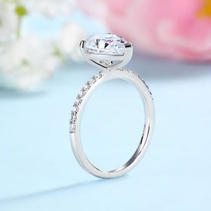 Halo Pear Two Band Pave Moissanite Engagement Ring - Hautefull