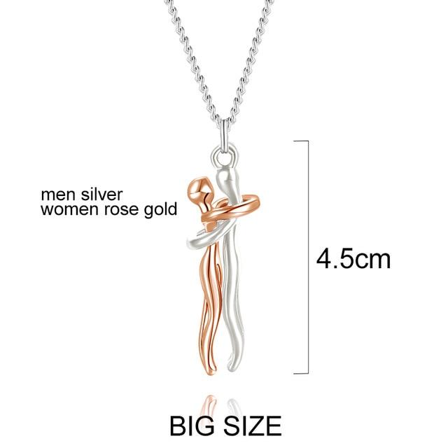 Hugging Couple Pendant Necklace - Hautefull