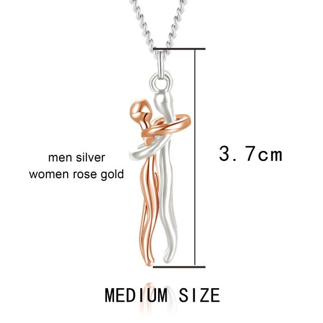 Hugging Couple Pendant Necklace - Hautefull