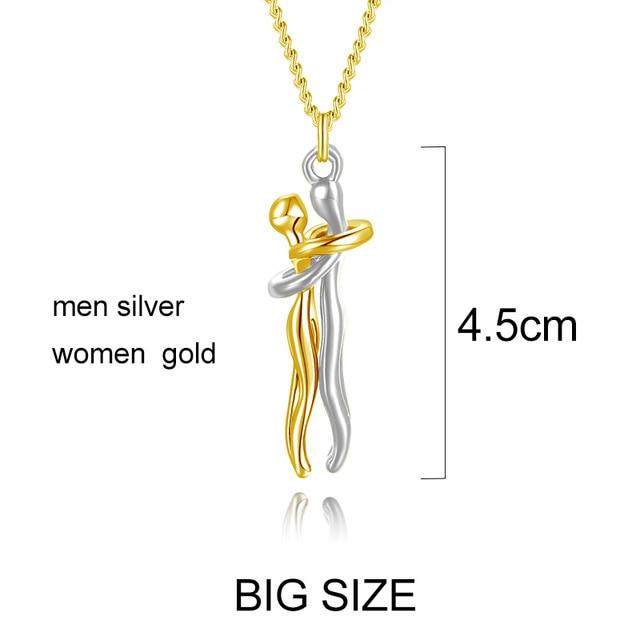 Hugging Couple Pendant Necklace - Hautefull