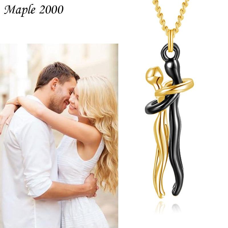 Hugging Couple Pendant Necklace - Hautefull