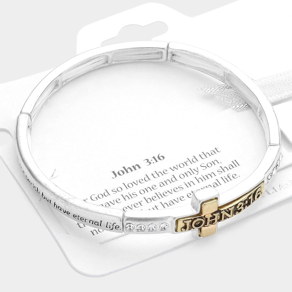 John 3:16 Cross Stretch Bracelet - Hautefull