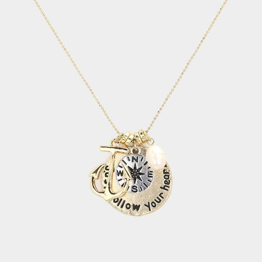 "Just Follow Your Heart" Pendant Necklace - Hautefull