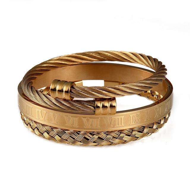 Layered Gold Charm Bracelet - Hautefull