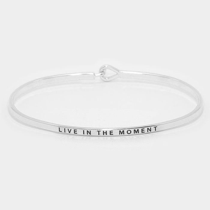 "Live In The Moment" Metal Bracelet - Hautefull