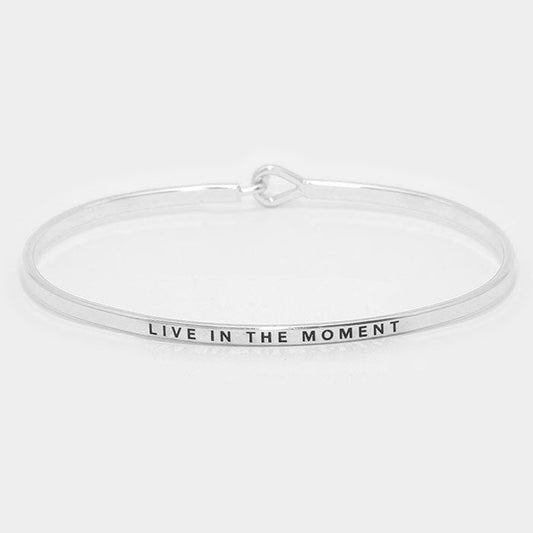 "Live In The Moment" Metal Bracelet - Hautefull