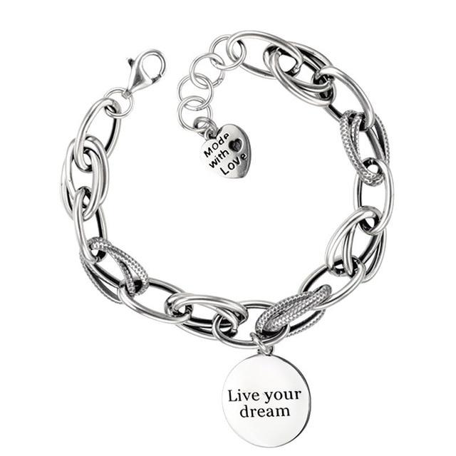 "Live Your Dream" Message Bracelet Chain Link - Hautefull