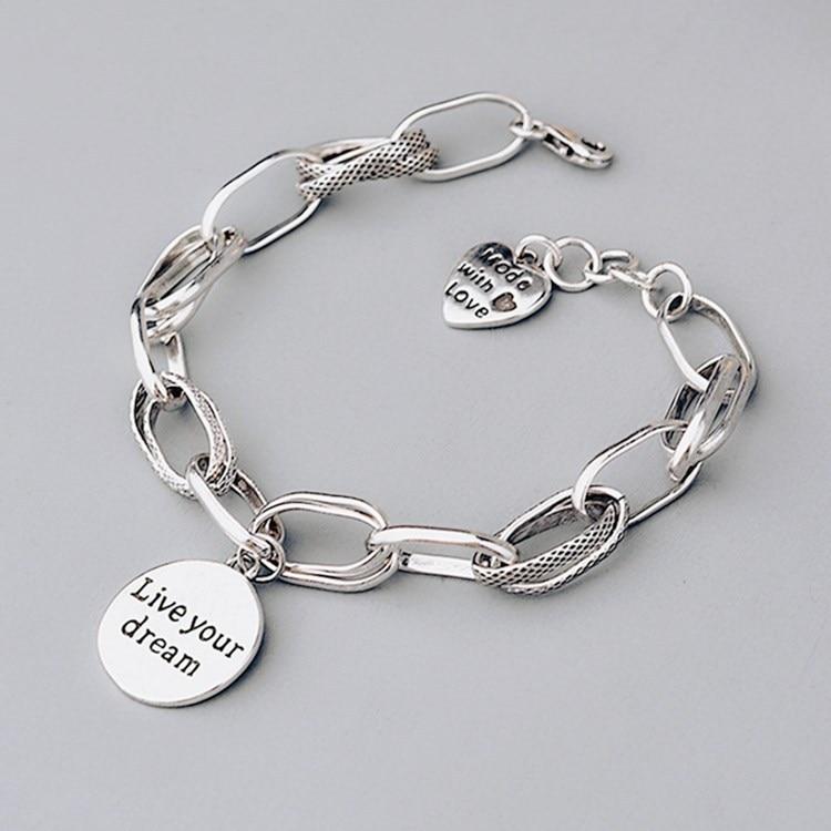 "Live Your Dream" Message Bracelet Chain Link - Hautefull