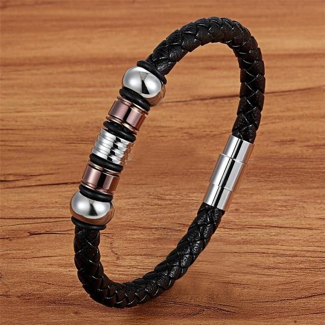 Magnetic Genuine Leather Bracelets for Men - Hautefull