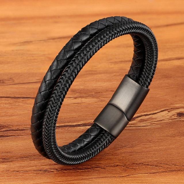 Magnetic Genuine Leather Bracelets for Men - Hautefull