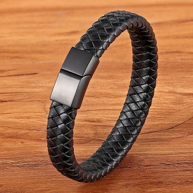 Magnetic Genuine Leather Bracelets for Men - Hautefull