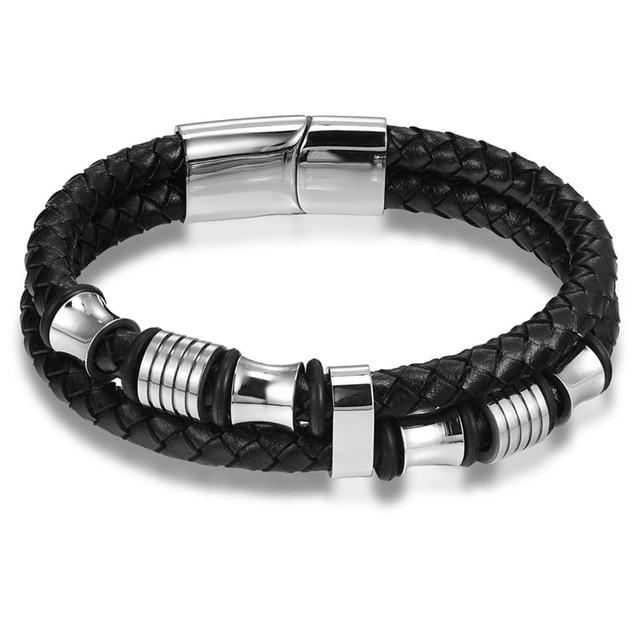 Magnetic Genuine Leather Bracelets for Men - Hautefull