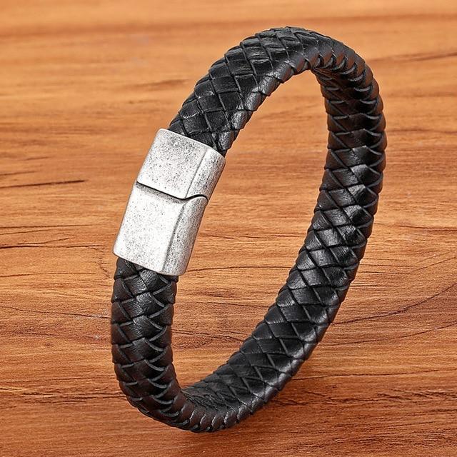 Magnetic Genuine Leather Bracelets for Men - Hautefull