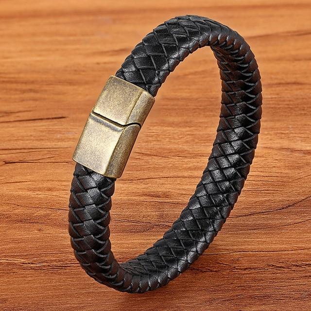 Magnetic Genuine Leather Bracelets for Men - Hautefull