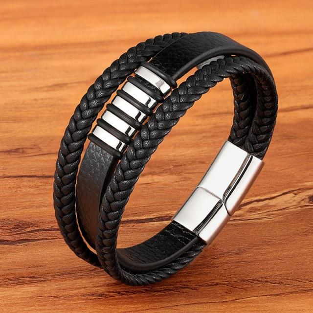 Magnetic Genuine Leather Bracelets for Men - Hautefull