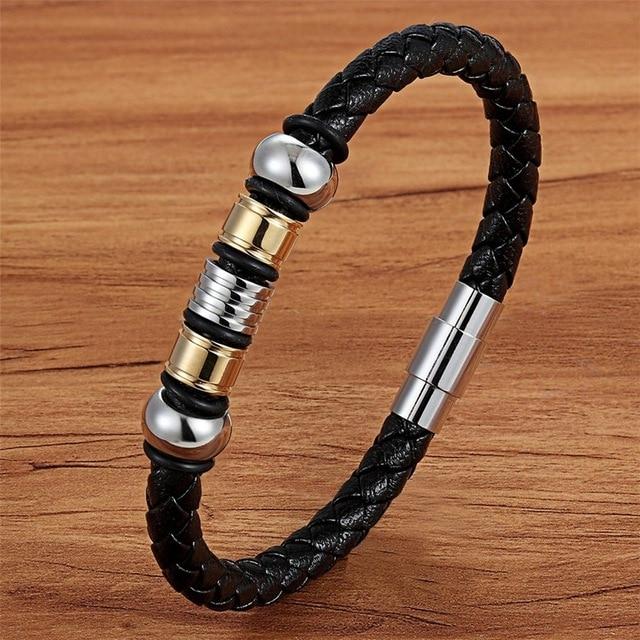 Magnetic Genuine Leather Bracelets for Men - Hautefull