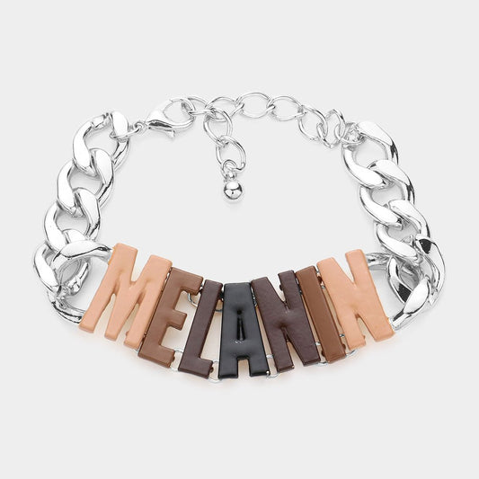 Melanin Message Chain Link Bracelet - Hautefull