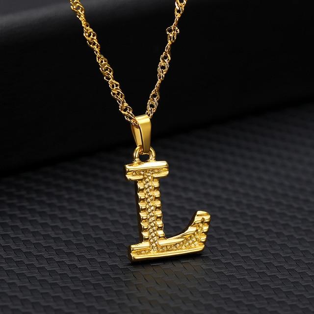 Mini Initial Letter Pendant Necklace - Hautefull