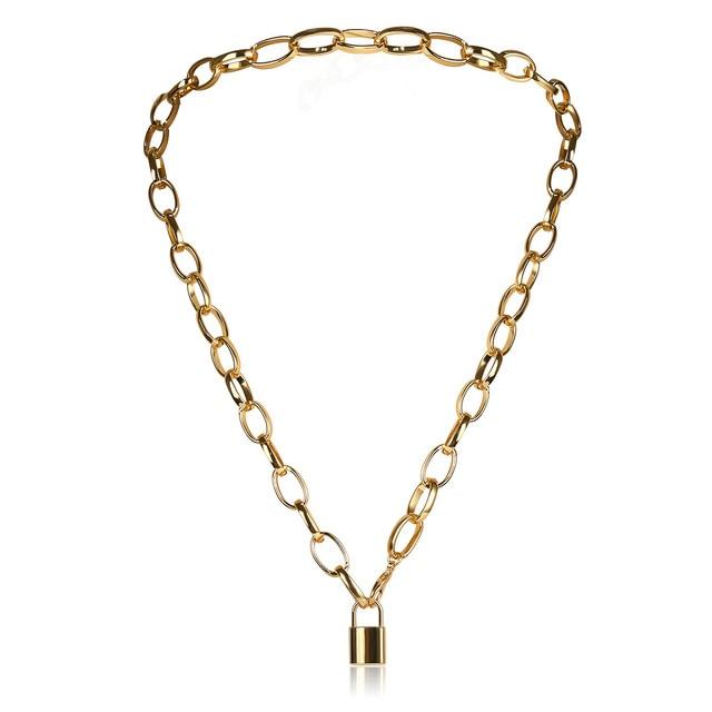 Multi Layered Bold Padlock Necklace - Hautefull