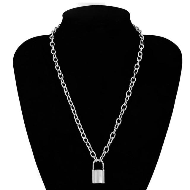 Multi Layered Bold Padlock Necklace - Hautefull