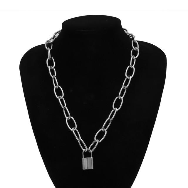 Multi Layered Bold Padlock Necklace - Hautefull