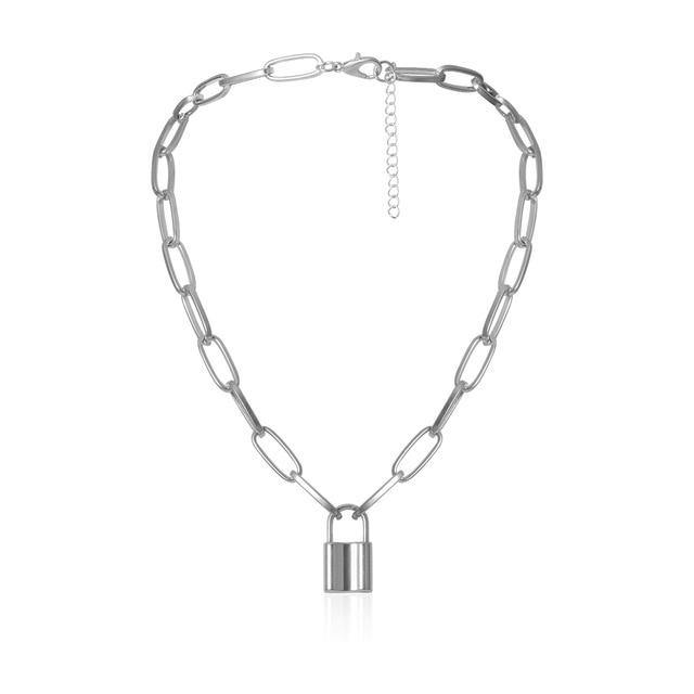 Multi Layered Bold Padlock Necklace - Hautefull