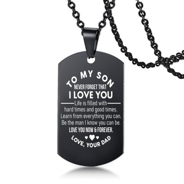 "My Son" Inspirational Stainless Pendant Necklace - Hautefull