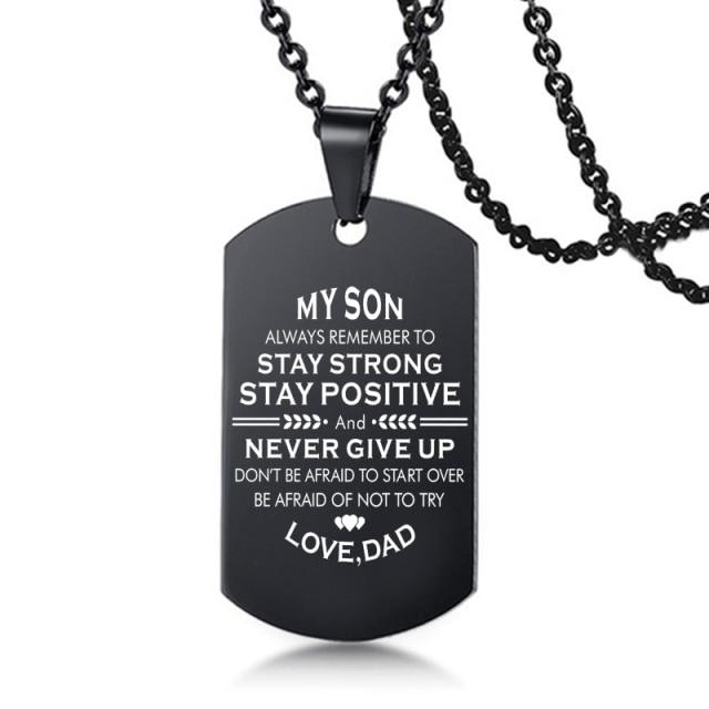 "My Son" Inspirational Stainless Pendant Necklace - Hautefull