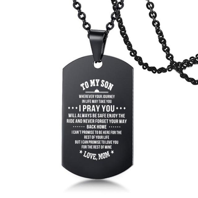 "My Son" Inspirational Stainless Pendant Necklace - Hautefull