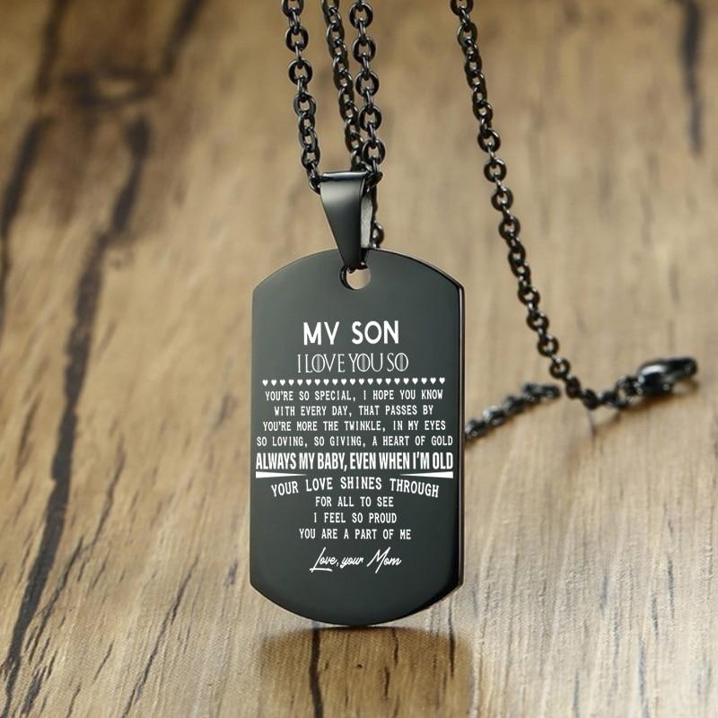 "My Son" Inspirational Stainless Pendant Necklace - Hautefull